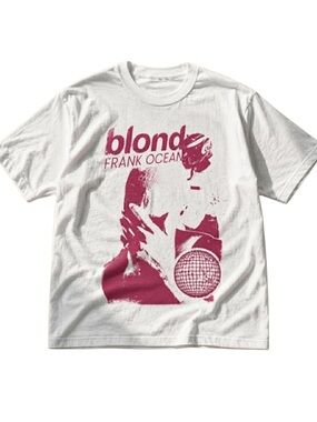 Gildan Blond Graphic Tee in White & Deep Pink